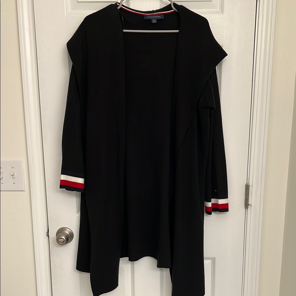 Tommy Hilfiger Black and Red Cardigan with Long Sleeves